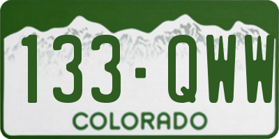 CO license plate 133QWW