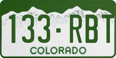 CO license plate 133RBT
