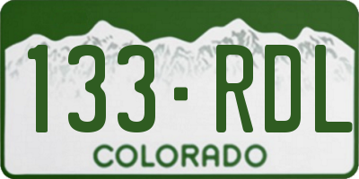 CO license plate 133RDL