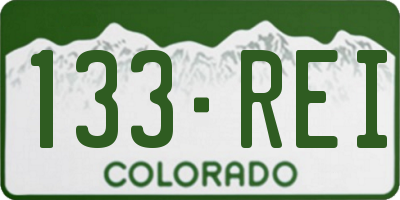 CO license plate 133REI