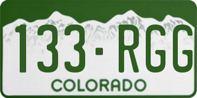 CO license plate 133RGG
