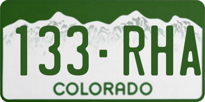 CO license plate 133RHA