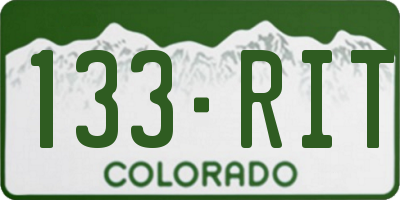 CO license plate 133RIT