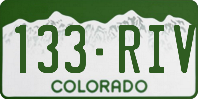 CO license plate 133RIV