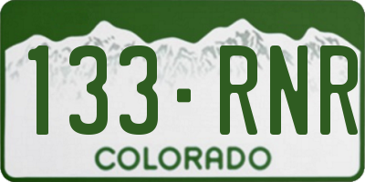 CO license plate 133RNR