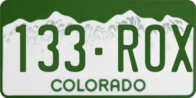 CO license plate 133ROX