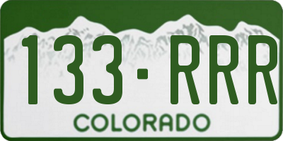 CO license plate 133RRR