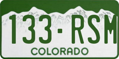 CO license plate 133RSM