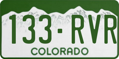 CO license plate 133RVR