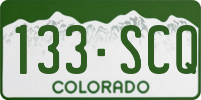 CO license plate 133SCQ