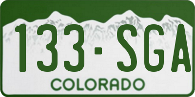 CO license plate 133SGA
