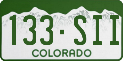 CO license plate 133SII