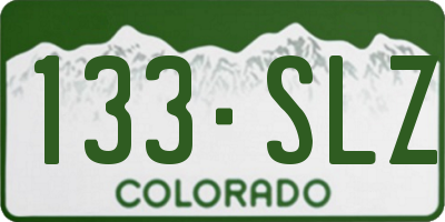 CO license plate 133SLZ