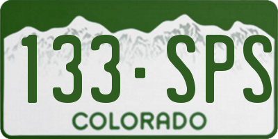 CO license plate 133SPS