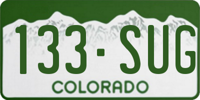 CO license plate 133SUG