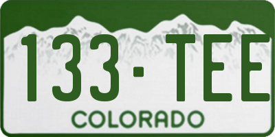 CO license plate 133TEE
