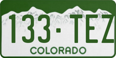 CO license plate 133TEZ