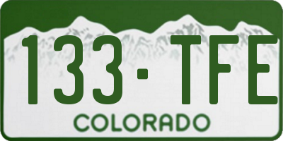 CO license plate 133TFE