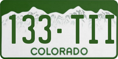 CO license plate 133TII