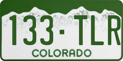 CO license plate 133TLR