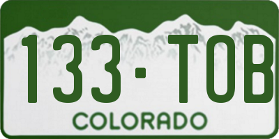 CO license plate 133TOB