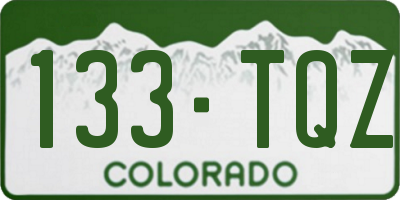 CO license plate 133TQZ