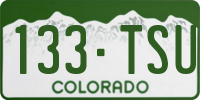 CO license plate 133TSU