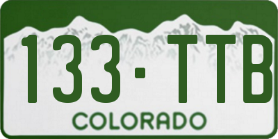 CO license plate 133TTB