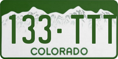 CO license plate 133TTT