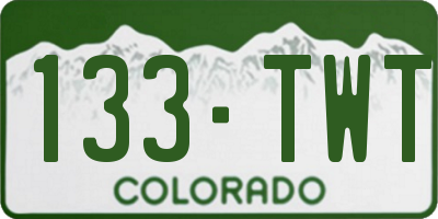 CO license plate 133TWT