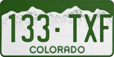 CO license plate 133TXF