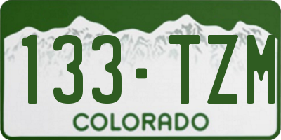 CO license plate 133TZM