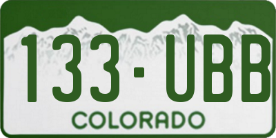 CO license plate 133UBB