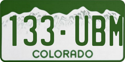 CO license plate 133UBM