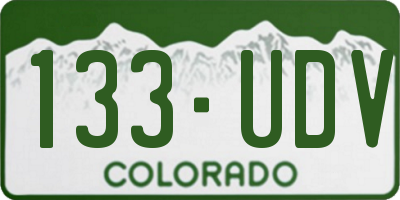 CO license plate 133UDV