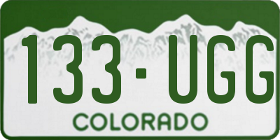 CO license plate 133UGG