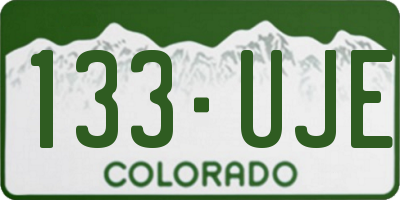 CO license plate 133UJE