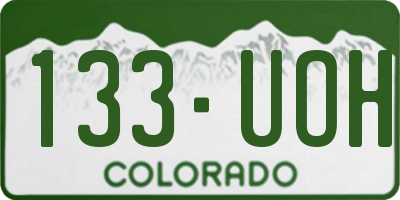 CO license plate 133UOH