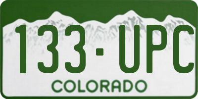 CO license plate 133UPC