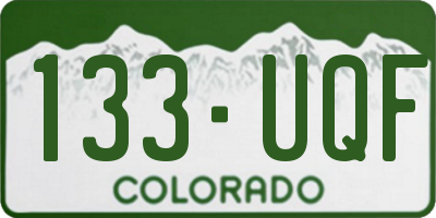 CO license plate 133UQF