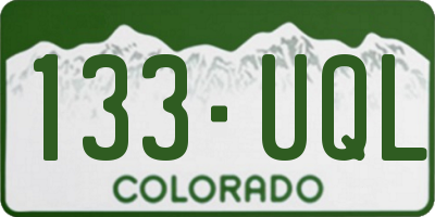CO license plate 133UQL