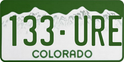 CO license plate 133URE