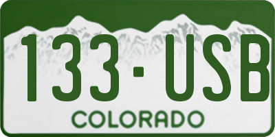 CO license plate 133USB