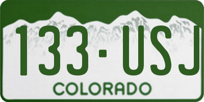 CO license plate 133USJ