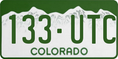 CO license plate 133UTC