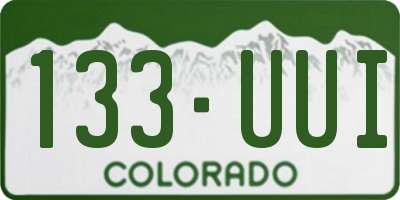 CO license plate 133UUI