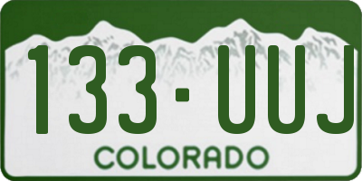 CO license plate 133UUJ