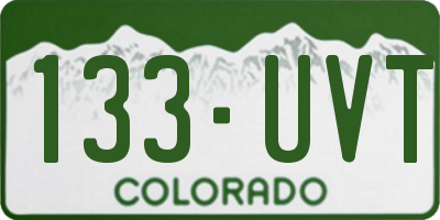 CO license plate 133UVT