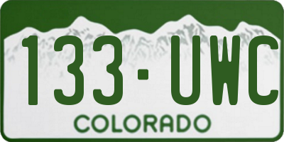 CO license plate 133UWC