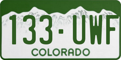 CO license plate 133UWF